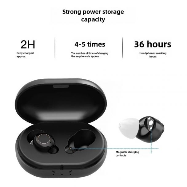 Magnetic Charging Hearing Aid with Bluetooth Sound Amplifier and Portable Charging Case