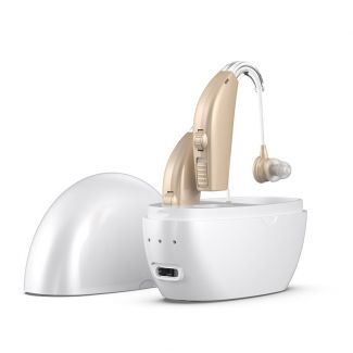 Rechargeable Behind-the-Ear Hearing Aid for Seniors, Sound Amplifier and Voice Enhancer